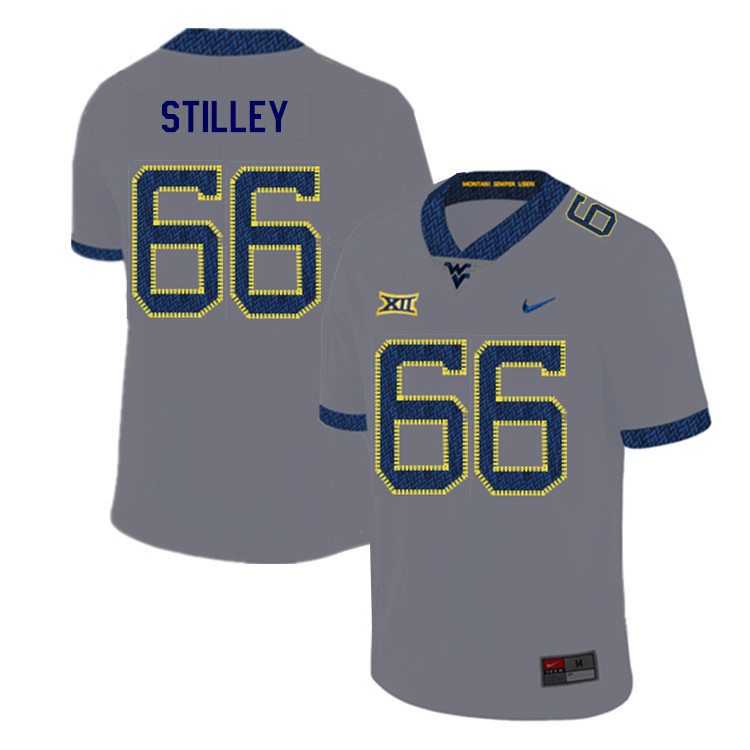 NCAA Men's Adam Stilley West Virginia Mountaineers Gray #66 Nike Stitched Football College 2019 Authentic Jersey UI23F88ZI